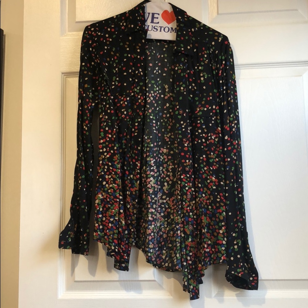 Anthropologie Maeve polka dot multicolor top NWOT